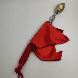 流星锤黄铜铸造八棱八面带龙纹传统武术软兵器成品4米红色6mm棉绳