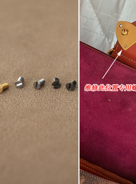 维修蔻驰马鞍包专用螺丝锁扣固定一字花纹螺丝 纯铜包包螺丝配件