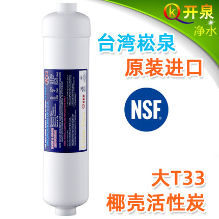 台湾崧泉大T33高端后置椰壳颗粒活性炭滤芯箱式净水器饮水机配件