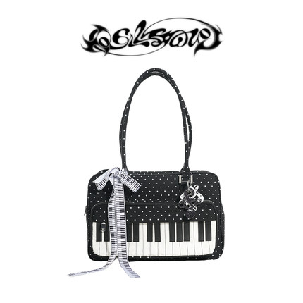 uustudio原创设计小众轻亚比辣妹波点钢琴保龄球手提单肩腋下包潮
