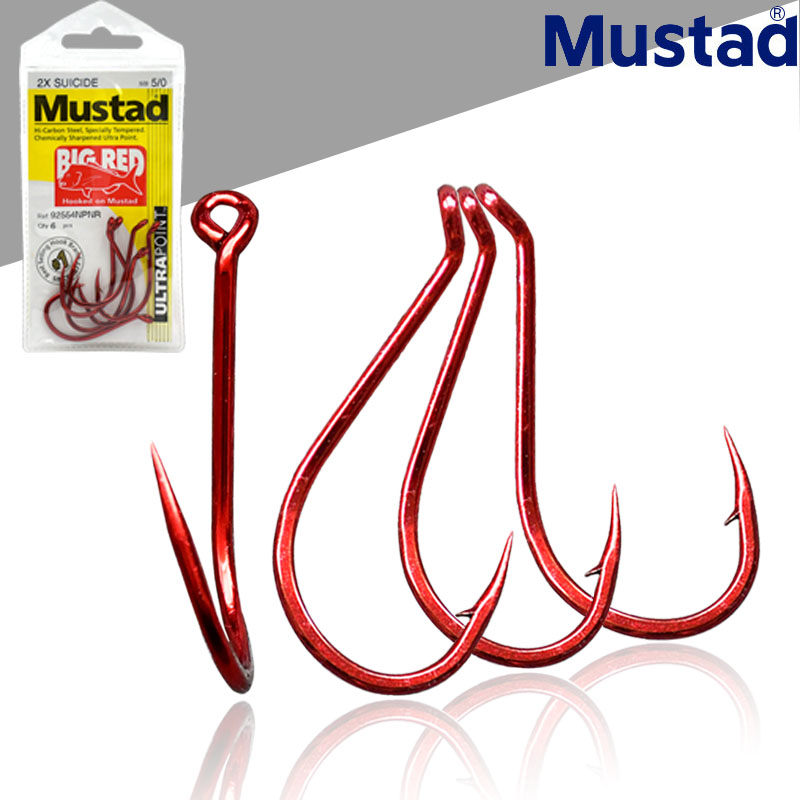 Mustad有倒刺钩海船钓石斑鲶鲷鱼