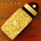 纯铜皮带扣头黄铜十二生肖鼠平滑扣男板扣3.8CM新款 本命年配件