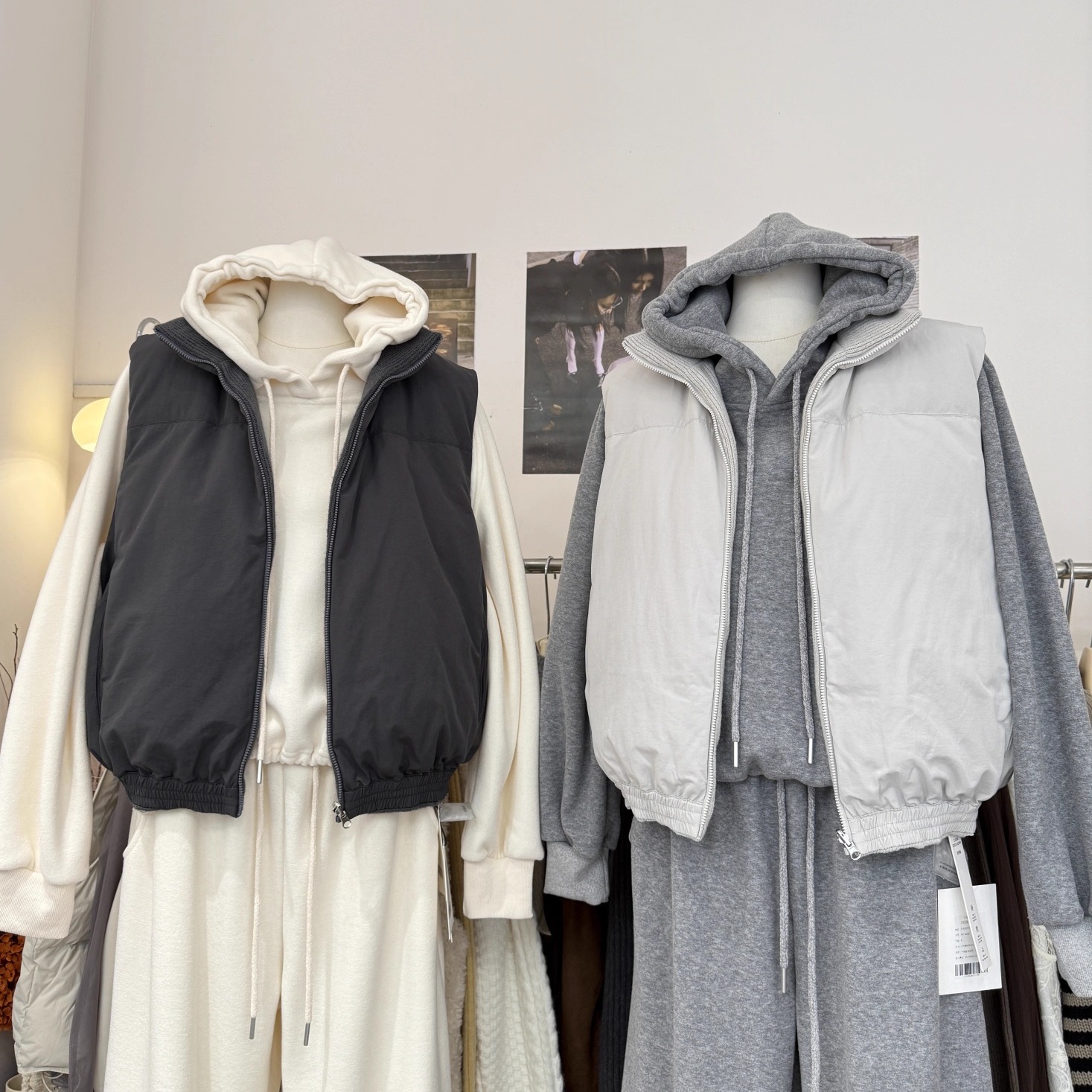 韩系简约百搭通勤立领羽绒马甲女