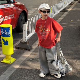 男童短袖T恤春夏款2026新款儿童夏季韩版纯棉上衣男孩痞帅体恤潮t