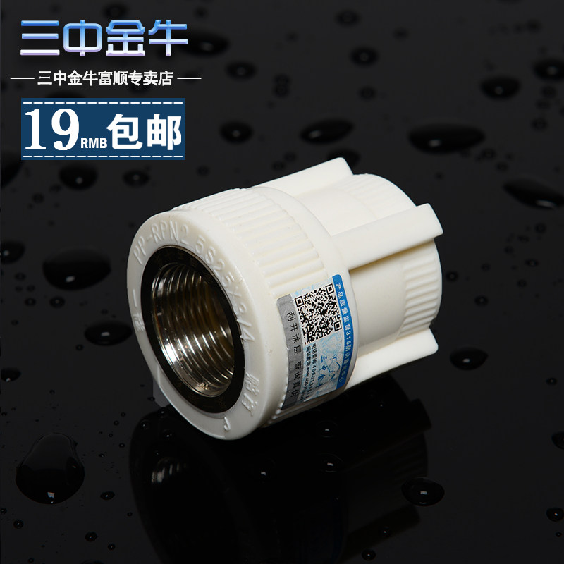 【三中金牛】PPR水管管材接头内丝直接4分内螺纹管件6分内牙配件