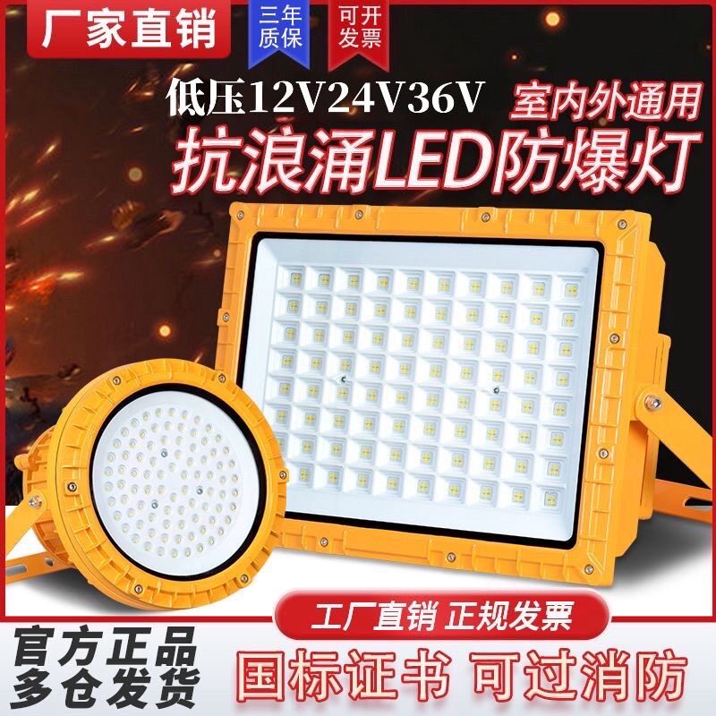 低压led防爆灯12v24v36v加油站仓库车间码头化工厂房工业照明射灯