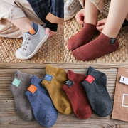 Bé trai vớ vải cotton thêu thấp để giúp miệng nông nam vớ mùa xuân và mùa hè mùa hè retro cậu bé thể thao vớ thủy triều - Vớ