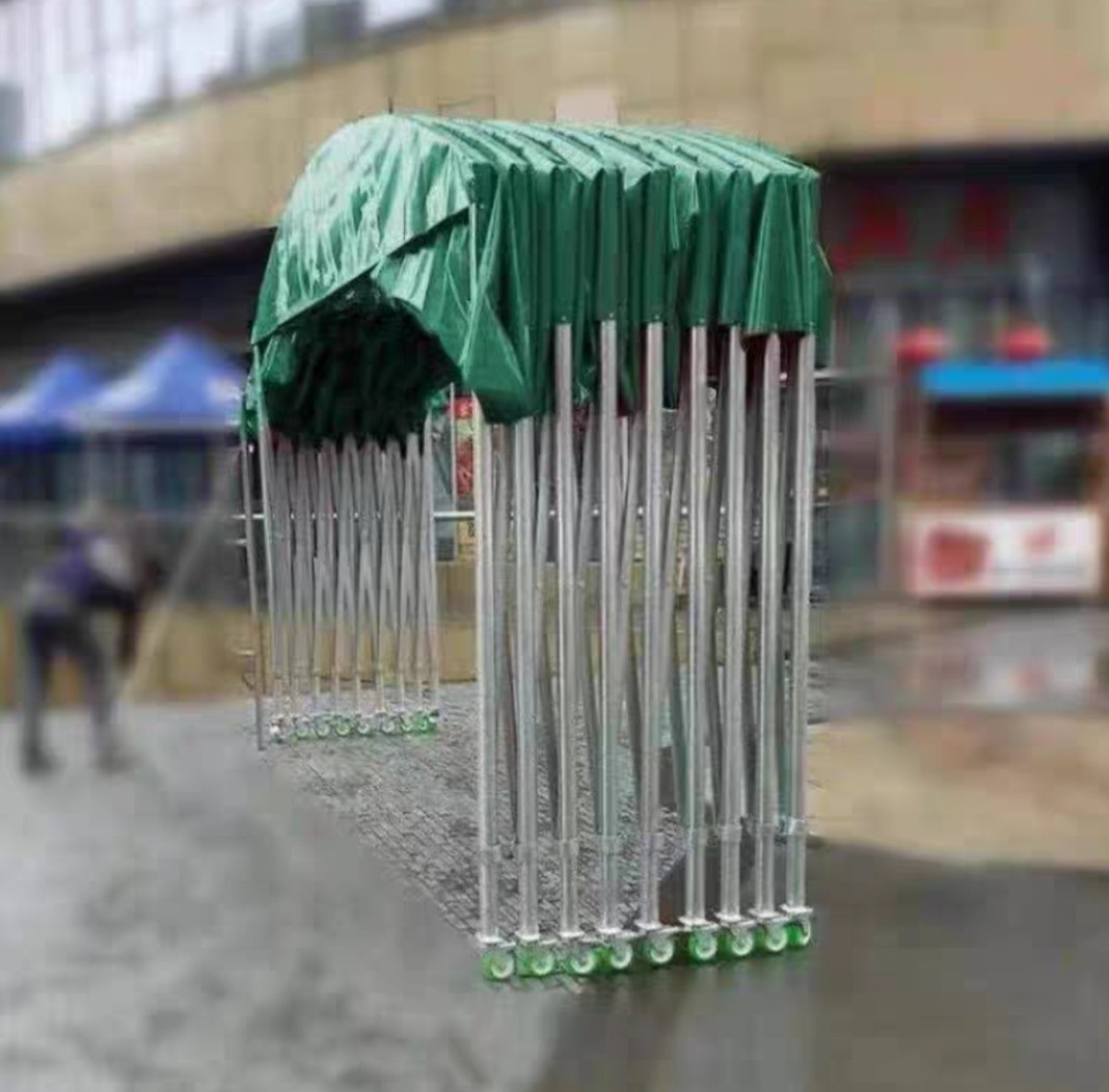 户外推拉雨棚活动帐篷大型移动伸缩遮阳棚夜宵蓬电动蓬折叠停车棚