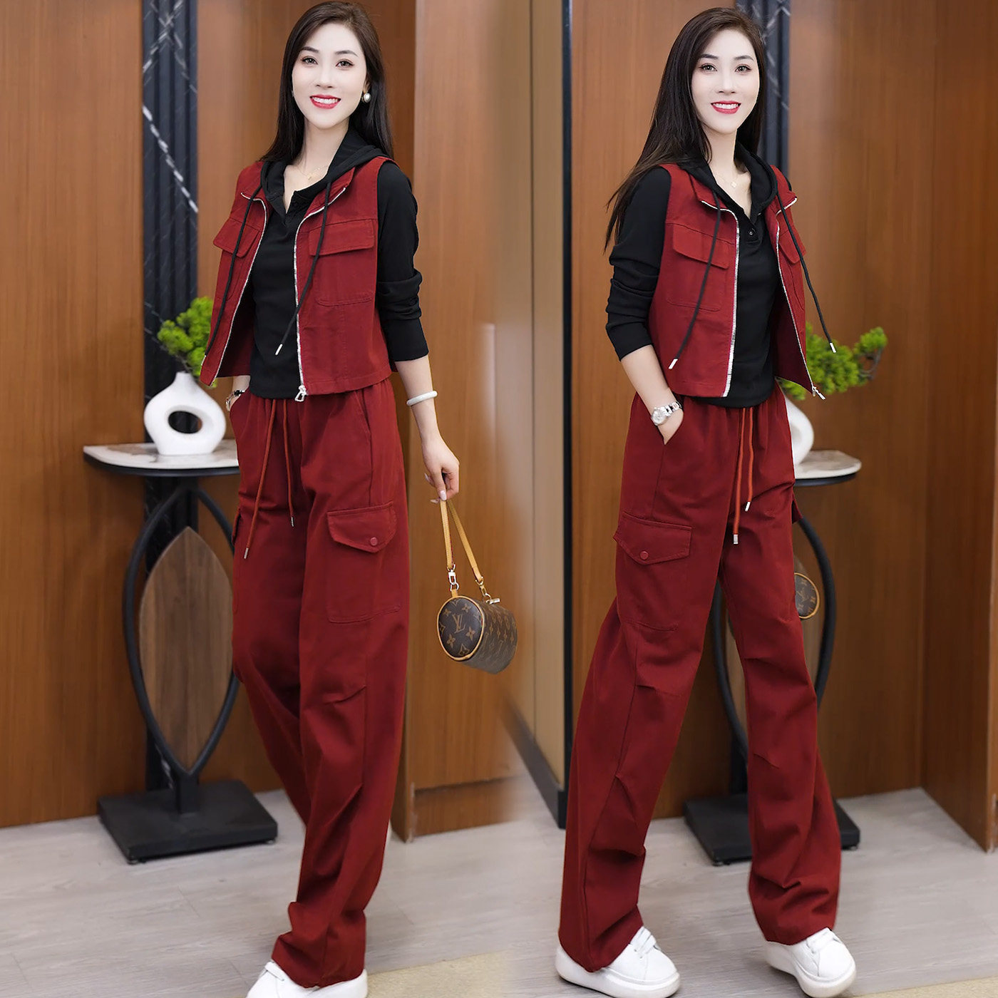 爆款牛仔套装女2026新款春装超火减龄上衣穿搭马甲阔腿裤子三件套