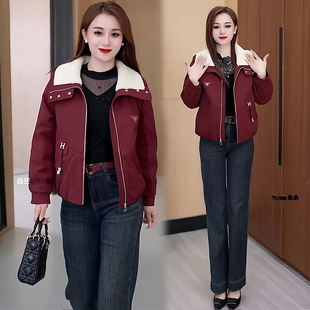 爆款冬装短款羊羔毛外套女2025新款今年流行加厚加绒派克棉服大衣