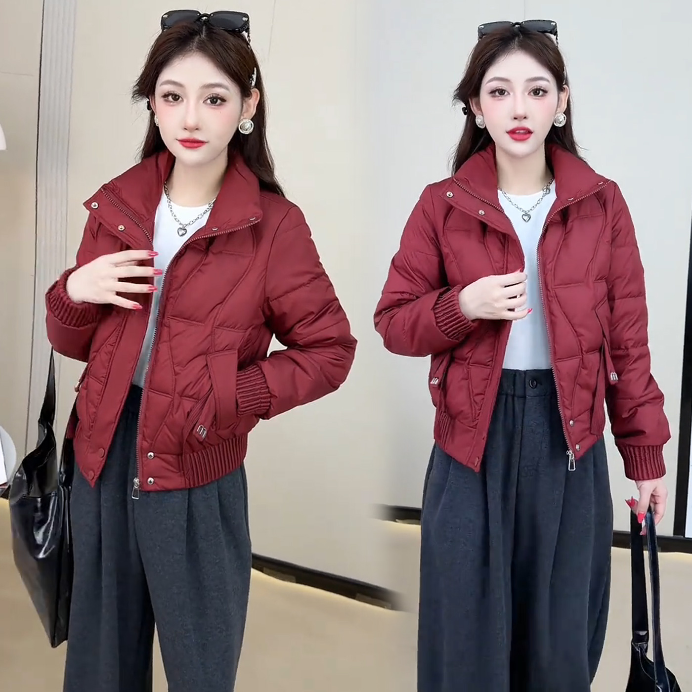 羽绒棉服洋气独特别致棉袄大衣