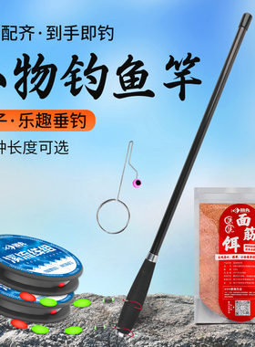 儿童鱼竿全套小物钓鱼竿套装鳑鲏马口短节溪流竿超轻杆迷你短手竿