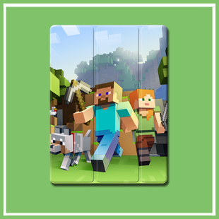 适用ipad11代11寸保护套air5苹果mini7三折式10.2英寸4笔槽8代壳4可爱3软10.9苦力怕7硅胶A16平板2我的世界