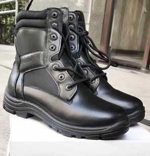 正品机厂机修机务加绒冬季棉鞋高腰皮靴户外黑色系带防寒靴地勤靴