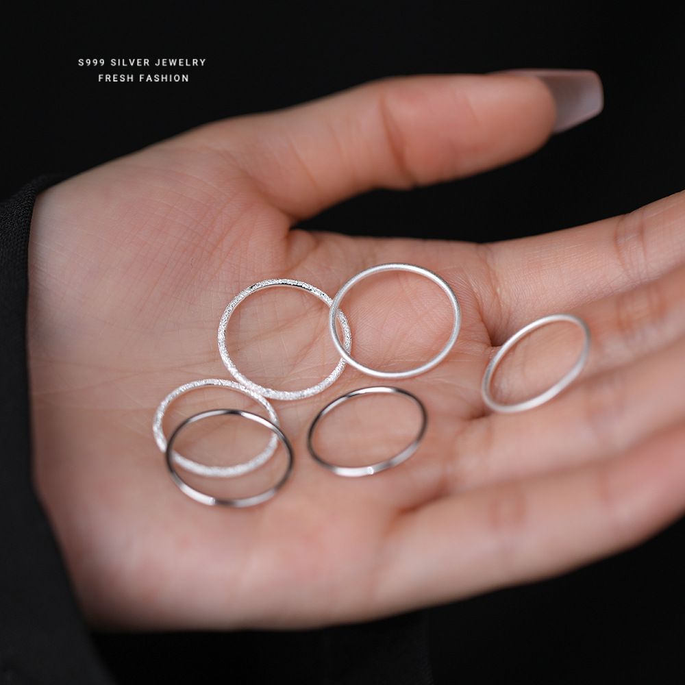 韩版复古波光粼粼戒指女简约时尚小众食指戒轻奢高级感极简指环