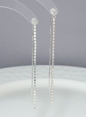 s999银耳线圆牌个性简约耳环女2021新款网红同款耳饰181EX