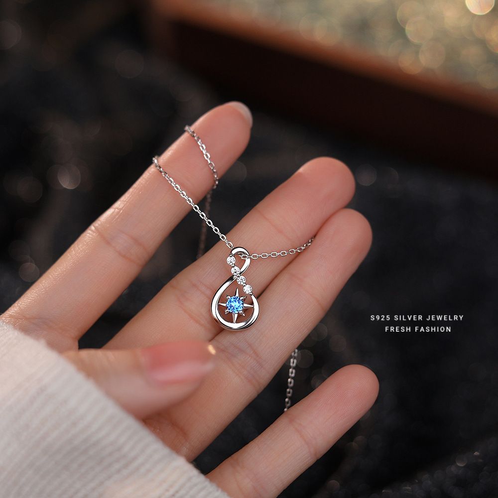 原创无限符号锆石项链女s925纯银时尚百搭星芒锁骨链轻奢首饰