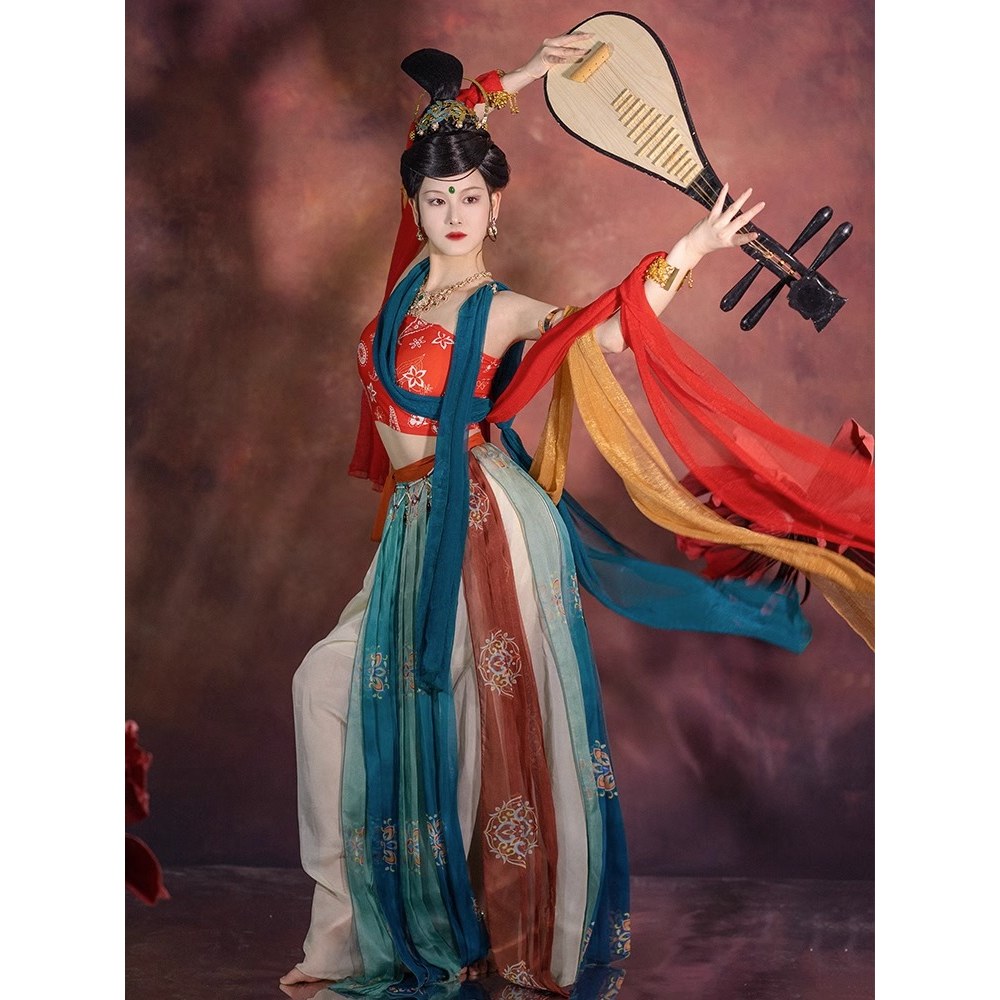 【出租】敦煌舞蹈演出服飞天汉服异域风情古风超仙舞台披帛表演服