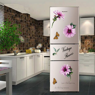 创意卡通冰箱翻新贴纸自粘图案餐厅卧室门单双三开门改造装饰贴画