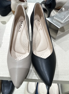 晓兰台湾代购MAGY典雅V口防刮纹羊皮尖头高跟鞋女鞋顺丰包邮