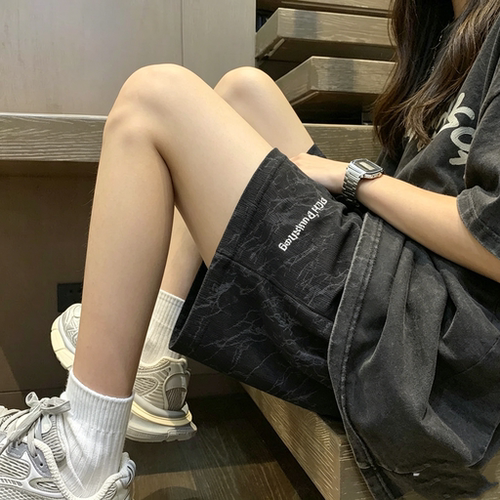 胖mm新中式刺绣短裤女2026新款夏季宽松显瘦休闲五分裤子大码女装