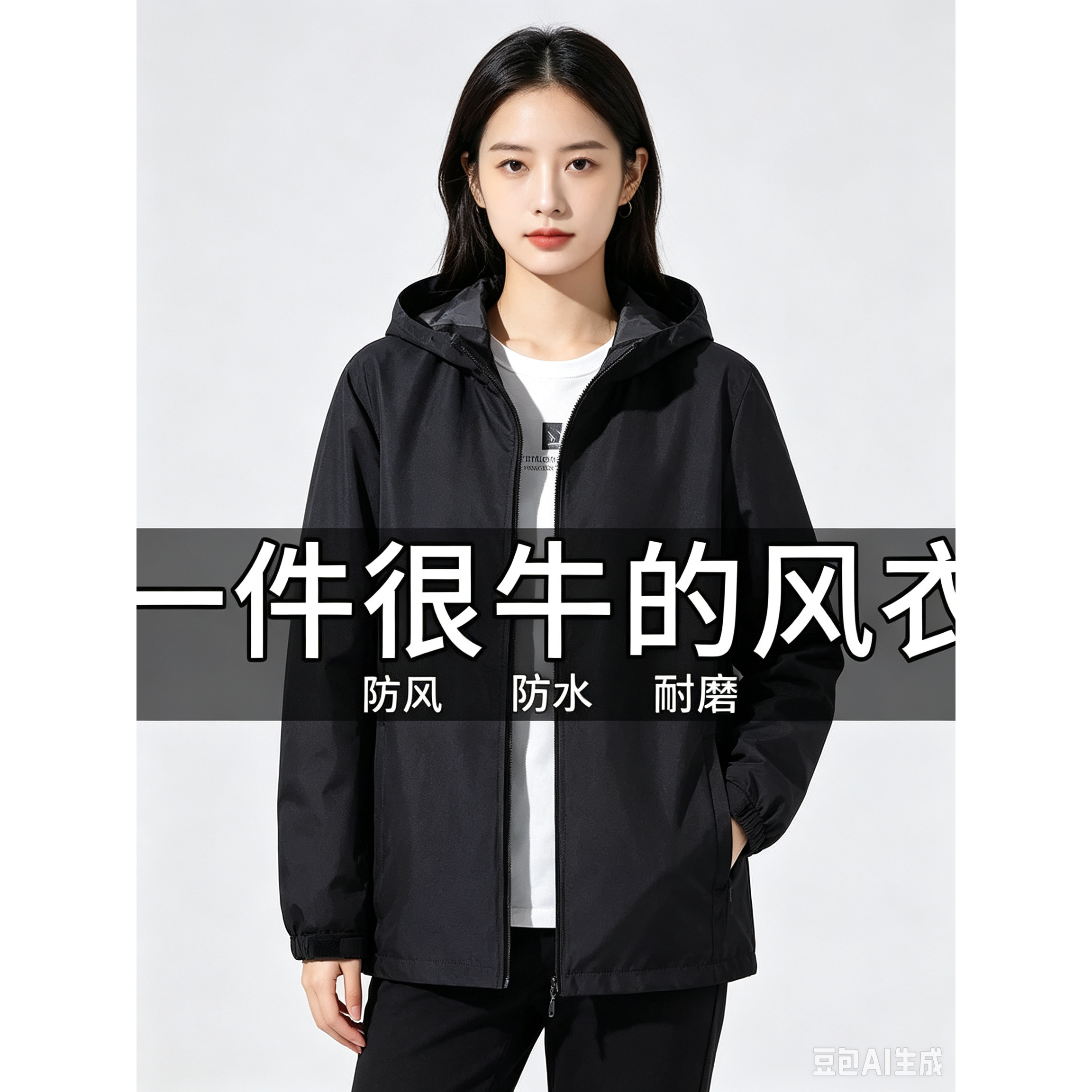外套女2026年秋季新款连帽外套韩版时尚休闲宽松运动夹克上衣潮