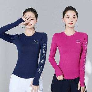 春秋广场舞服速干冰格T恤舞蹈服
