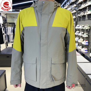 安踏户外男外套2024秋季新款连帽拒水科技梭织运动上衣152446602N