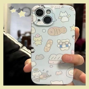 Yup壳漫画小猫vivox100手机壳y97y53s全包y7s/y36软壳x60女y200i/U3x23iPhone16/15一加vivo小米oppo防摔保护