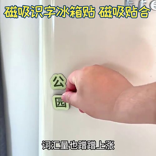 幼儿认字磁力贴儿童早教汉字拼读板宝宝启蒙认知冰箱贴益智学字卡