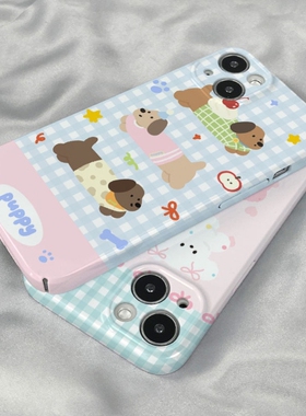 Yup壳多巴胺小狗苹果15/14promax手机壳菲林iPhone13/78plus12软11xr女iPhone16/15荣耀vivo红米oppo防摔保护