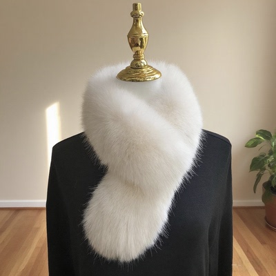 升级磁吸狐狸毛双面毛围巾