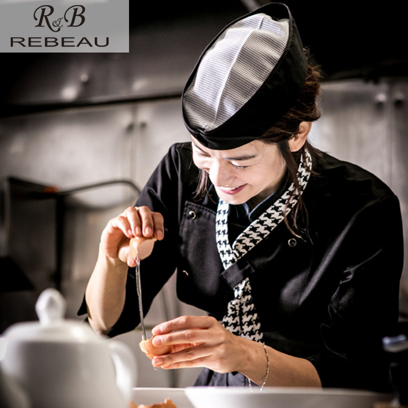 厨师帽厨房饭店日本韩国料理帽酒店工作帽网顶透气男女帽子