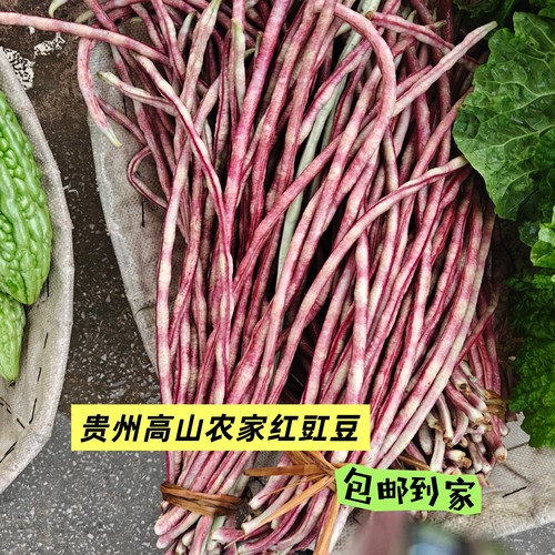 贵州农家新鲜红缸豆紫豆角老品种红缸豆现摘现发包邮时令蔬菜