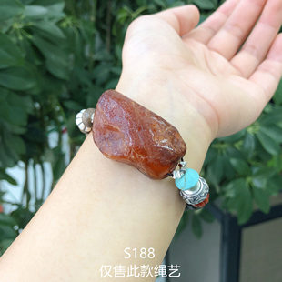 二姐家珠宝定制手工定制设计师品牌上新天然琥珀蜜蜡藏风手链手绳