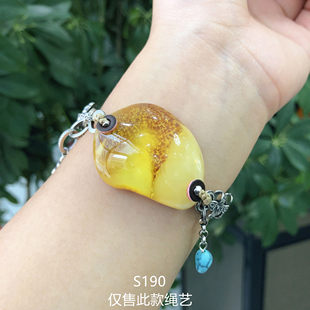 二姐家珠宝定制天然琥珀蜜蜡原创设计藏风手工精编手链绳时尚通勤