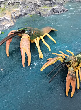 跨境儿童仿真海洋动物龙虾模型淡