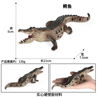 实心仿真鳄鱼模型儿童启蒙玩具野生动物尼罗鳄野猪鳄短吻鳄扬子鳄