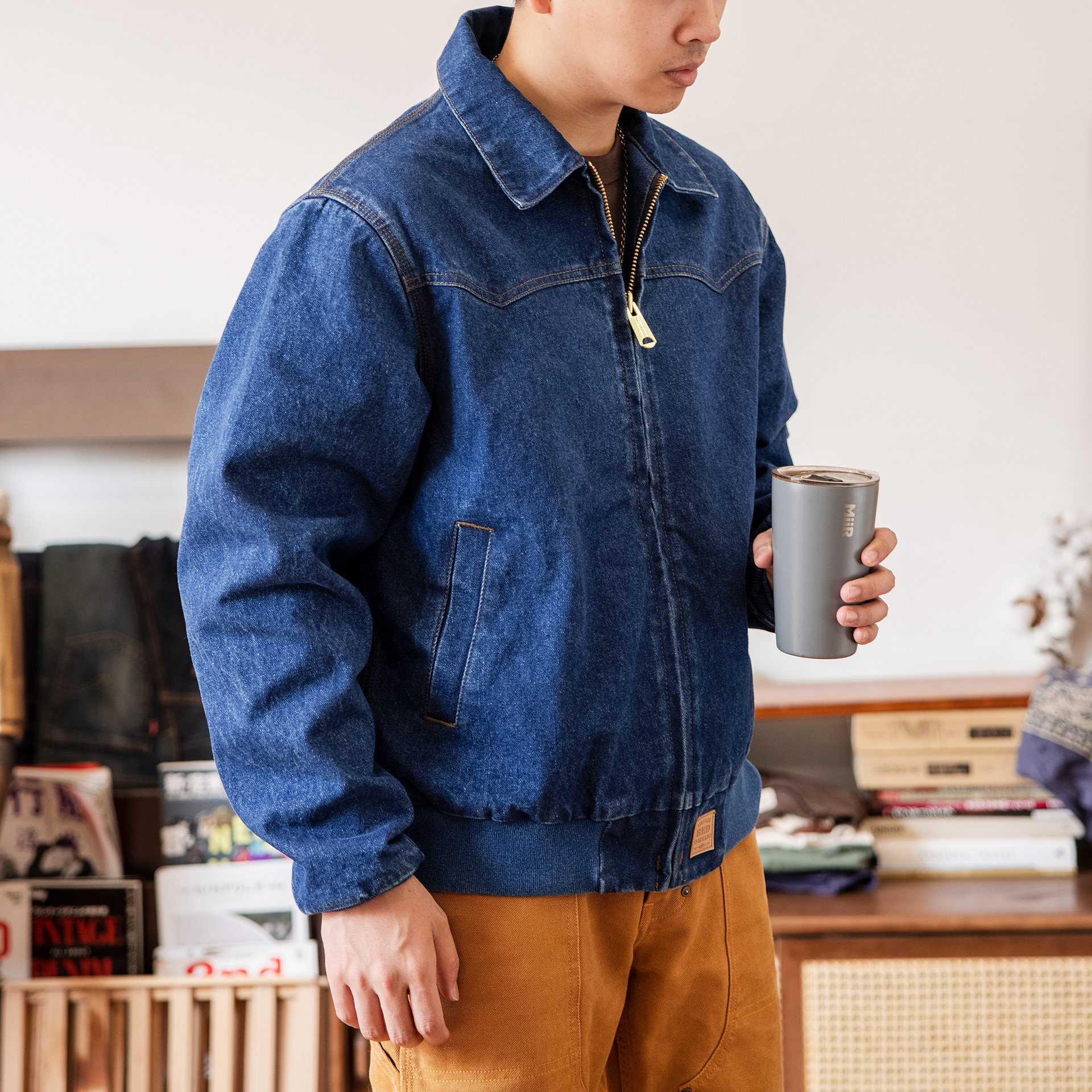 红风 牛仔外套秋季美式工装复古Vintage原牛咔哈特J14圣达菲夹克