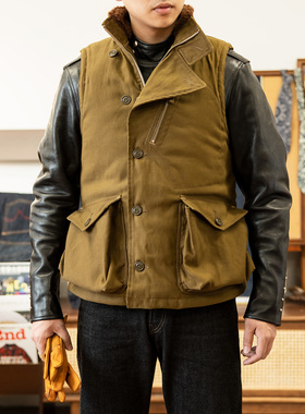 红风AVIATORS二战美军阿凡达羊羔毛工装油蜡马甲复古猎装机车马甲