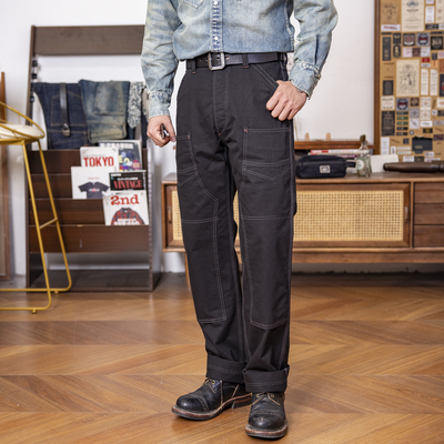 红风 井下工装裤裤男直筒中高腰宽松直筒休闲裤 复刻freewheelers