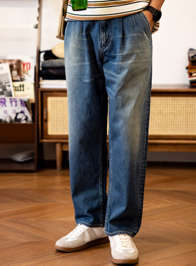 红风 日版双褶锥形水洗牛仔裤男宽松阿美咔叽复古长裤 Graphpaper