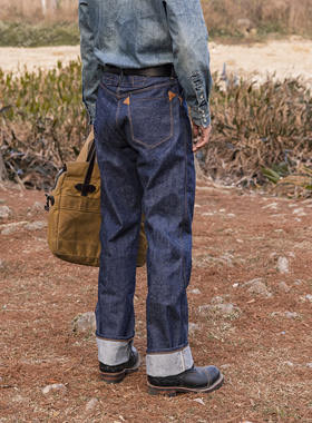 红风 高腰直筒牛仔裤宽松原牛赤耳丹宁复刻1874 GREENEBAUM三袋款