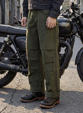 红风M51军裤 美式工装裤宽松直筒阔腿休闲裤军绿多口袋户外长裤