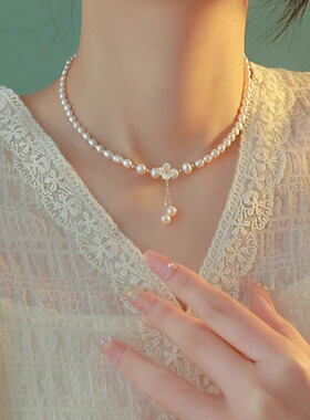 天然淡水珍珠项链锁骨链