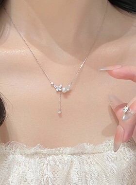 轻奢百搭锆石星星流苏锁骨链