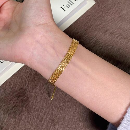 vintager中古编织金色手链