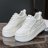 女鞋 运动休闲鞋 真皮大码 43厚底增高小白鞋 春新款 百搭舒适板鞋