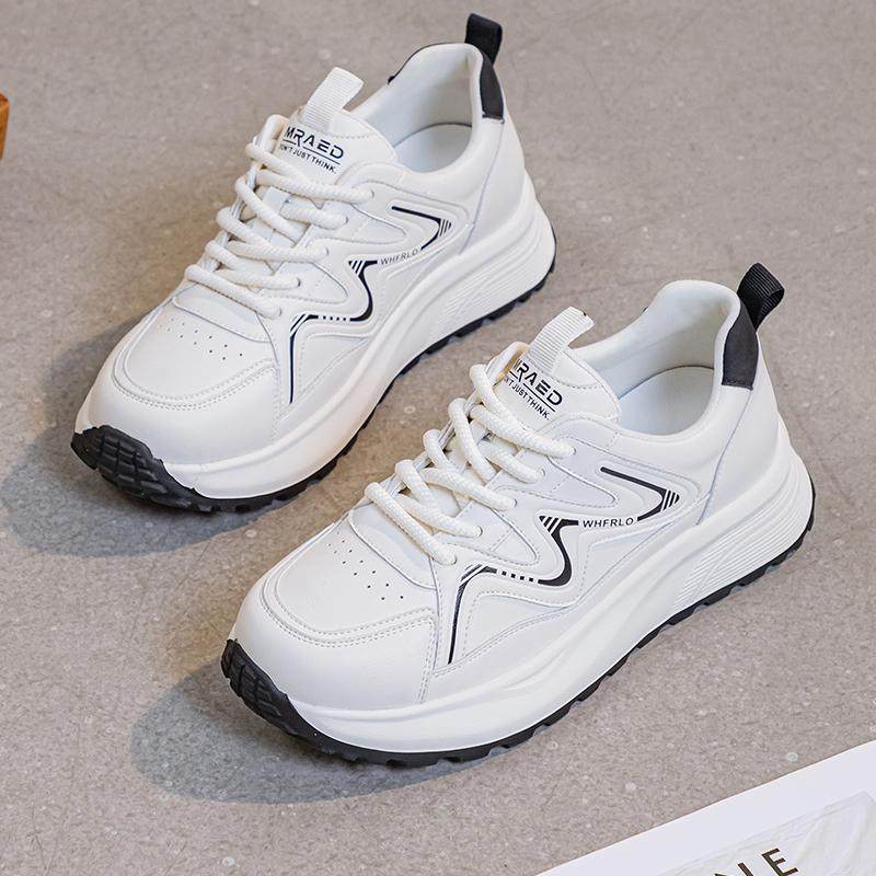 真皮大码女鞋41-43厚底休闲老爹鞋2025秋季新款透气舒适小白鞋女,女鞋,时尚休闲鞋,淘宝优惠券,粉丝福利购,淘宝优惠卷