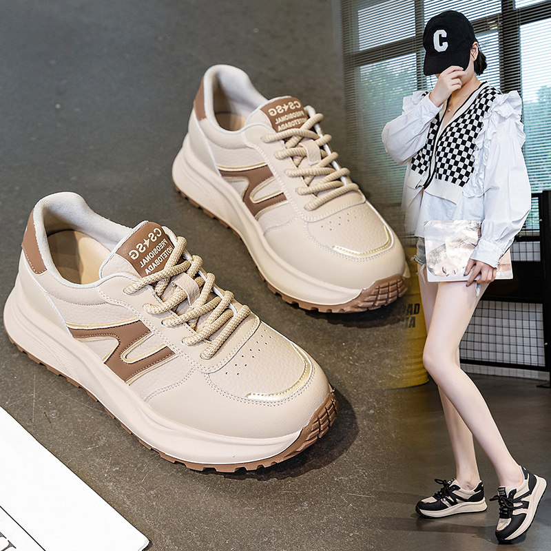 真皮大码女鞋41-43时尚百搭透气小白鞋软底轻便阿甘鞋休闲德训鞋,女鞋,时尚休闲鞋,淘宝优惠券,粉丝福利购,淘宝优惠卷